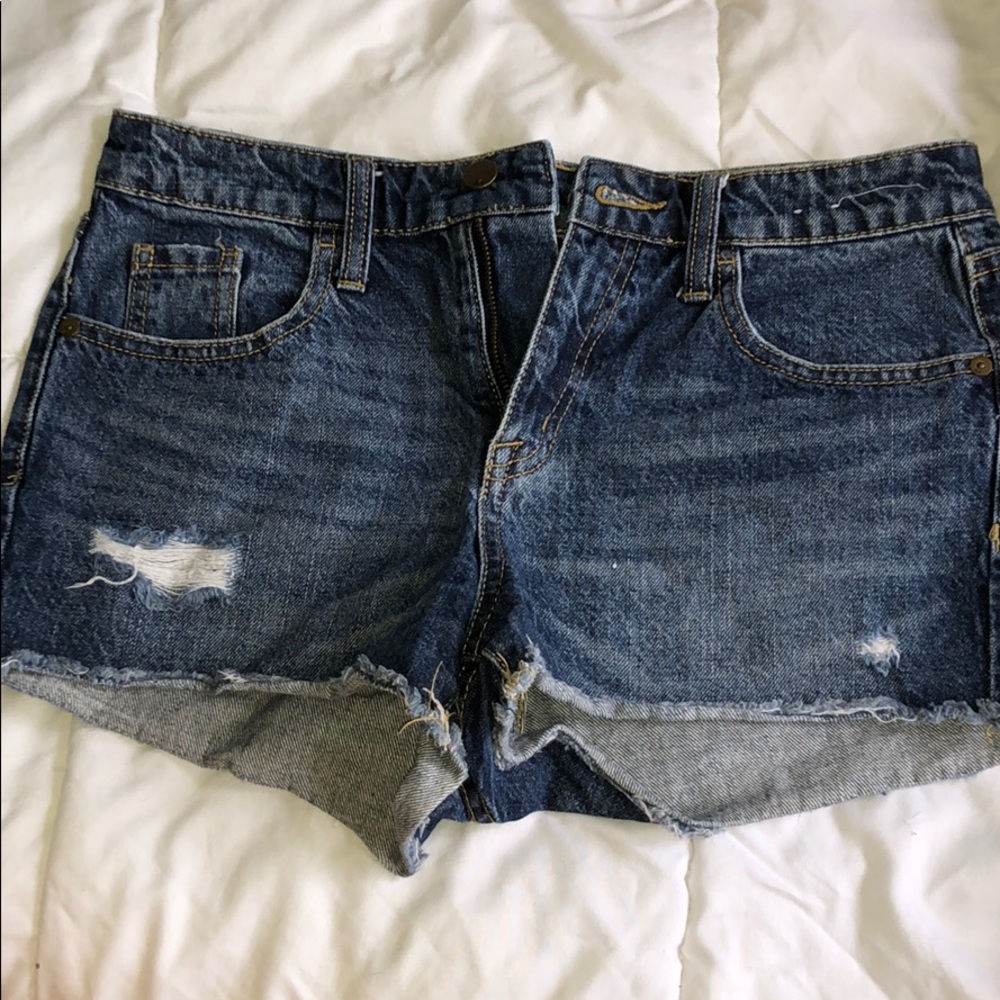 High waisted jean shorts